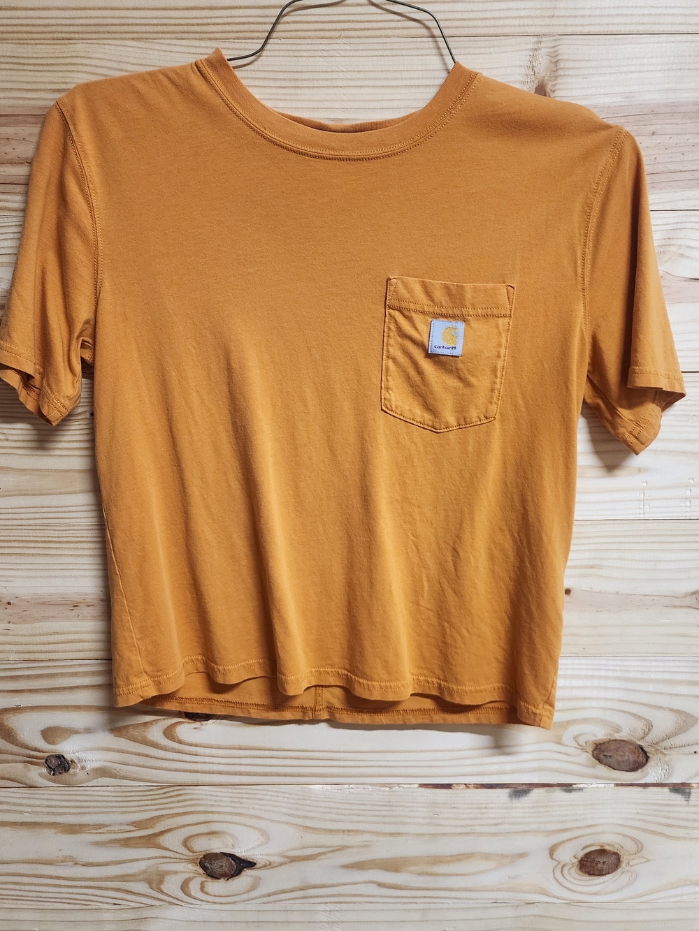 Carhartt Women’s Crop Top Pocket T-Shirt in Mustard Size XS